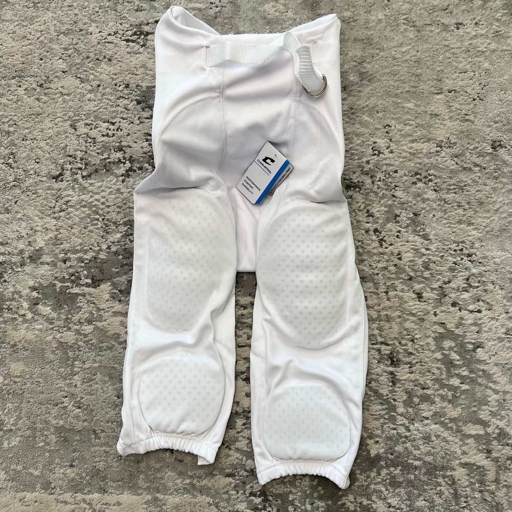 Champro Safety Integrated Football Practice Pant WHITE Adult M Padded Armored